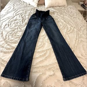 Motherhood Full Panel Maternity Jeans. Size Petite Small, boot cut.